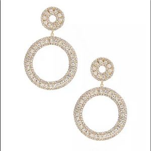 ETTIKA Double Crystal Statement Hoop Earrings